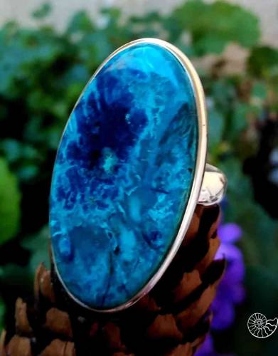 Серебрянное кольцо с Шатукитом, размер 18.5 открытый