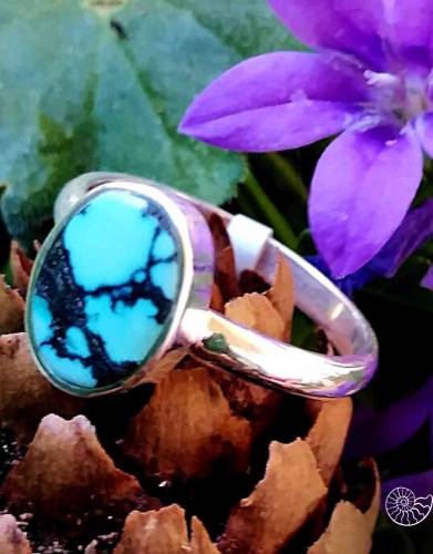 Серебрянное кольцо с Бирюзой, размер 17.5